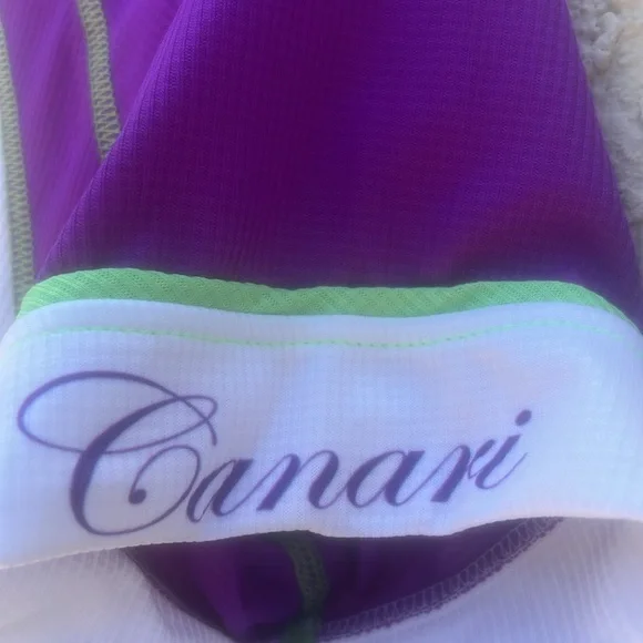 Canari Women's White/Purple Short Sleeve 1/4 Zip Cycle Jersey Size L - Picture 3 of 7
